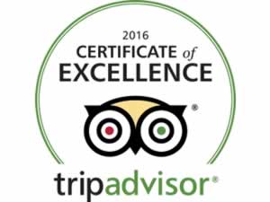 2015 Certificate of Excellence from TripAdvisor