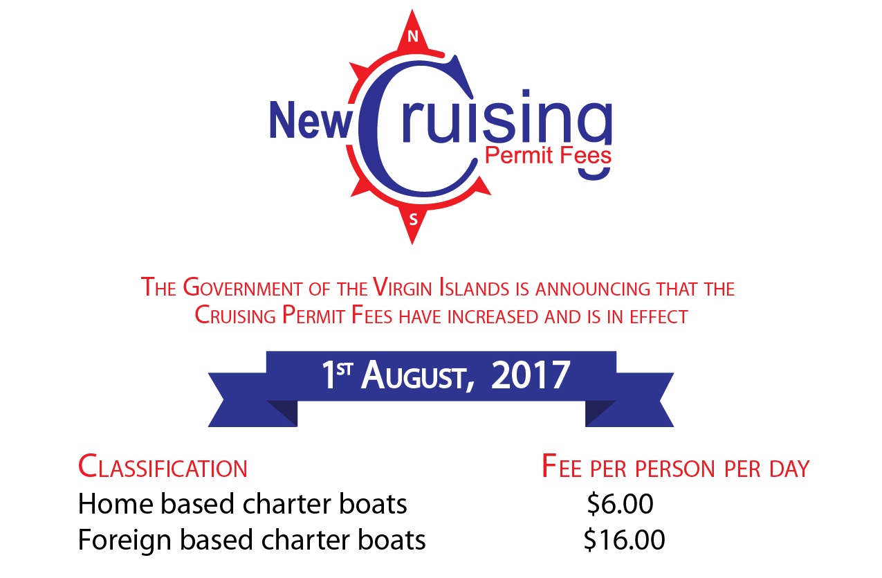 Cruising permit fees to increase August 1 BVI Yacht Charters